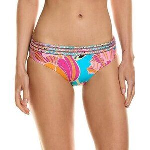 Trina Turk Women Size 12 Floral Braided Bikini Bottom Cheeky Coverage NEW